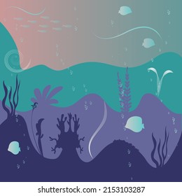 Vector Illustration of a Tranquil Seascape Background