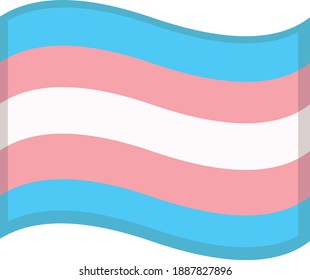 Vector illustration of transgender flag emoticon