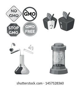 Vector illustration of transgenic and organic symbol. Set of transgenic and synthetic stock symbol for web.