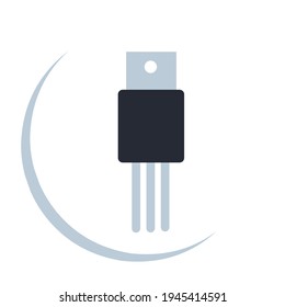 vector illustration of transistor.  for electronic equipment, electronic components.  flat minimalist modern design eps 10.