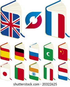 Vector illustration of translation concept. Only global colors. CMYK. Easy color changes.