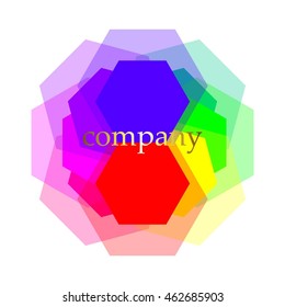 Vector illustration of The translucent color polyhedron.