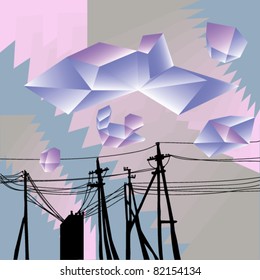 The vector illustration  of the transmission line.