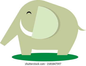 Vector Illustration With A Transparent Background Of An Elephant. African Wildlife, Elephant With Tusks. Wild Animals And Zoos.