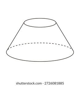 Vector illustration of a transparent cut cone shape
