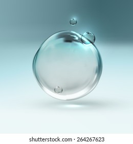 vector illustration of transparent fresh shiny water bubbles