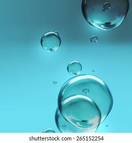 vector illustration of transparent fresh shiny water bubbles 