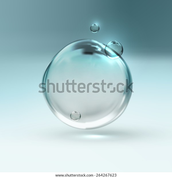 vector illustration of transparent fresh shiny\
water bubbles