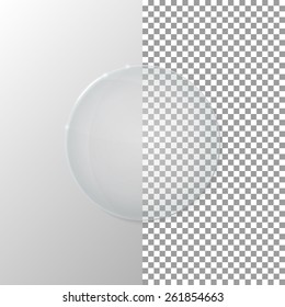 Vector illustration of a transparent glass circle