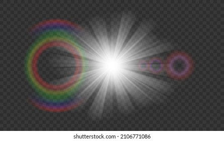 Vector illustration. Transparent sunlight special lens flare light effect.