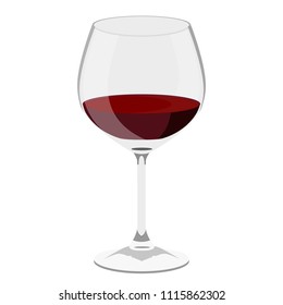 Vector illustration transparent wineglass with red wine