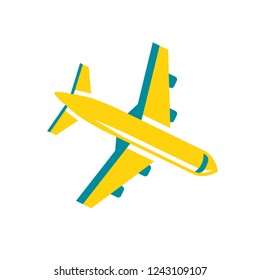 Vector illustration of transport airplane in simple flat style