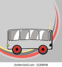 Vector illustration of  Transport Cartoon  . Little funny bus.