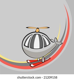 Vector illustration of  Transport Cartoon  . Little funny helicopter