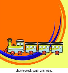 Vector illustration of Transport Cartoon. Little funny train