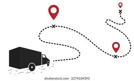 Vector illustration of a transport company dealing with logistics, ground transportation. Logistics company