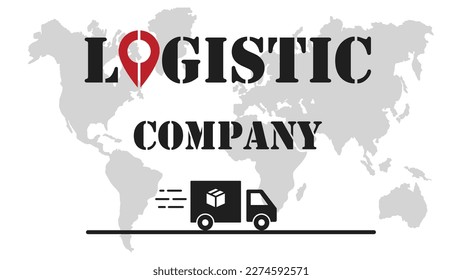 Vector illustration of a transport company dealing with logistics, ground transportation. Logistics company