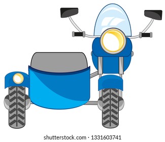 Vector illustration of the transport facility motorcycle with sidercar