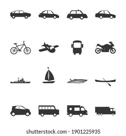 Vector illustration transport flat icon set