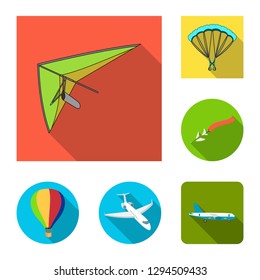 Vector illustration of transport and object icon. Set of transport and gliding  vector icon for stock.