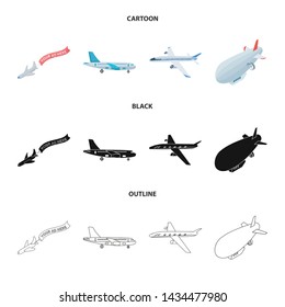 Vector illustration of transport and object icon. Collection of transport and gliding vector icon for stock.