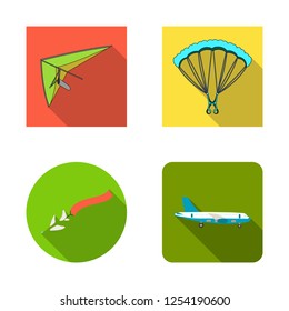 Vector illustration of transport and object logo. Set of transport and gliding  vector icon for stock.
