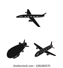 Vector illustration of transport and object logo. Collection of transport and gliding  stock symbol for web.