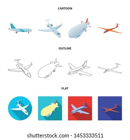 Vector illustration of transport and object logo. Set of transport and gliding vector icon for stock.