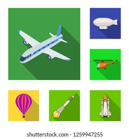 Vector illustration of transport and object sign. Collection of transport and gliding  stock vector illustration.