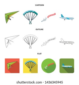 Vector illustration of transport and object symbol. Collection of transport and gliding vector icon for stock.