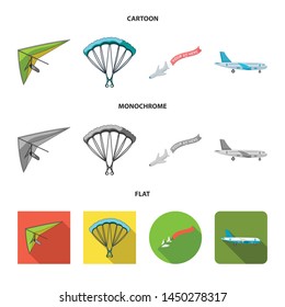 Vector illustration of transport and object symbol. Collection of transport and gliding vector icon for stock.