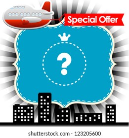 Vector illustration of transport with special offer sign