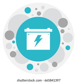 Vector Illustration Of Transport Symbol On Accumulator Icon. Premium Quality Isolated Battery Element In Trendy Flat Style.