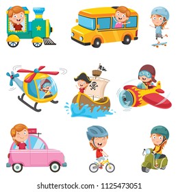 Vector Illustration Of Transportation