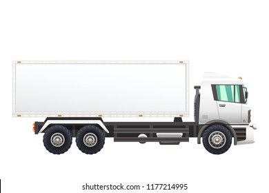 Vector illustration of transportation truck, isolated on a white background.