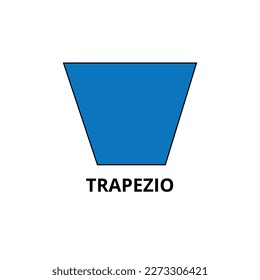 Vector illustration of a trapeze, flat geometric shape for studying mathematics.