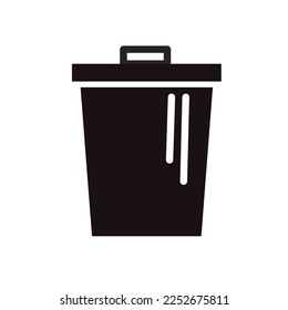 "Ilustración vectorial de un ícono de cubo de basura