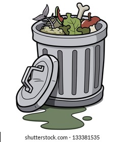 Vector illustration of Trash can