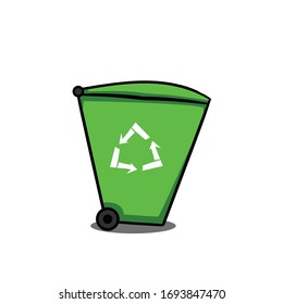 Ilustración vectorial de un cubo de basura