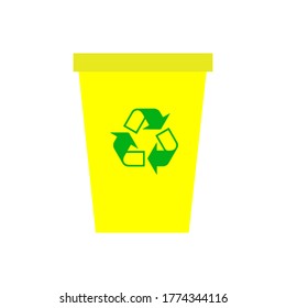 Vector illustration of a trash can.
