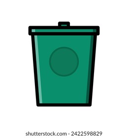 vector illustration of trash can
