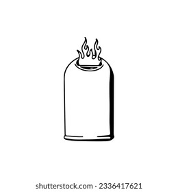 vector illustration of trash can with fire