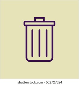 La ilustración vectorial de la basura puede ser un icono de alta calidad en morado.
