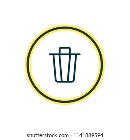 Vector illustration of trash can icon line. Beautiful app element also can be used as garbage container icon element.