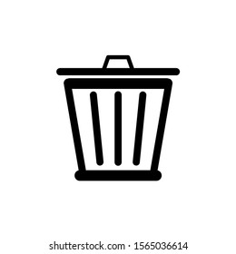 Vector illustration of a trash can icon on a white background