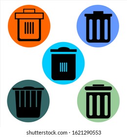 Vector illustration of a trash can icon