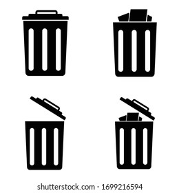 
Vector illustration of trash can icon