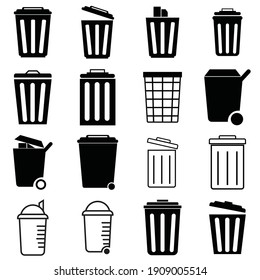 Vector illustration of trash can icon