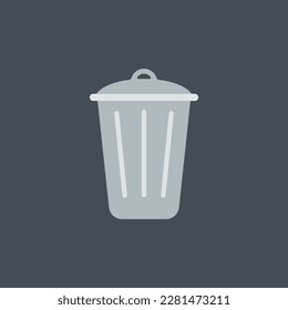 Vector illustration of trash can icon, trash can, wastebasket.