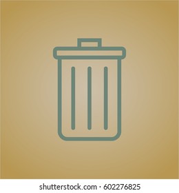 Ilustración vectorial de la basura puede símbolo del vector de la basura concepto web de aplicación plana
